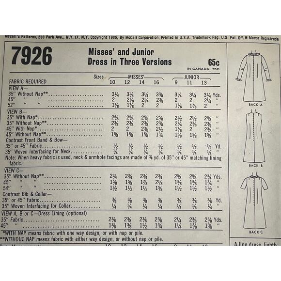 McCalls 7926 Sewing pattern Dress fit and flare 1960s size 13 - Picture 4 of 5